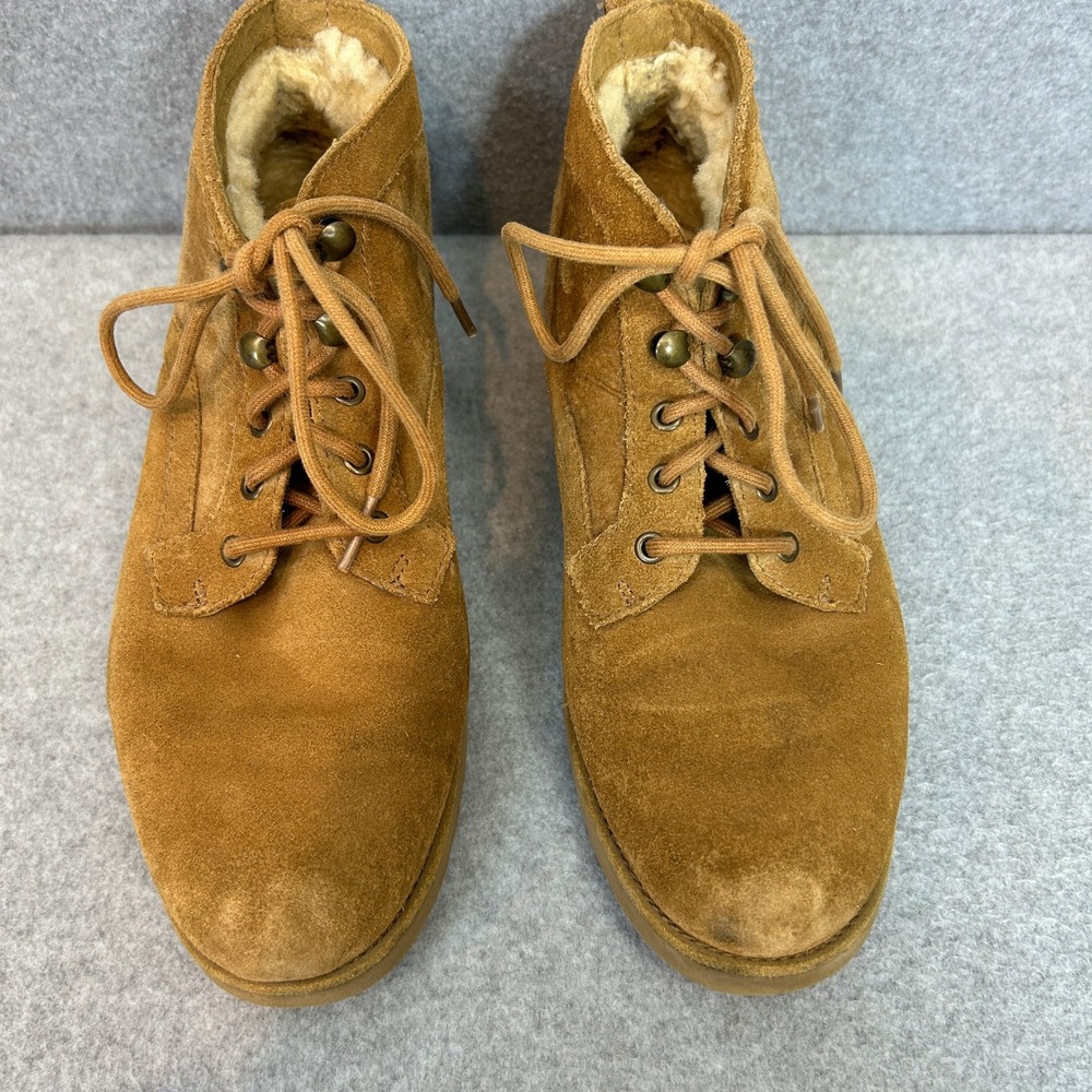 UGG Bethany Neumel Boots Chestnut Brown Suede Shearling Lace Up Women Size 9 - Picture 4 of 12